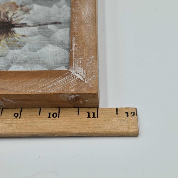 Uniquely Painted Feather Trio on Metal and Rustic Wood Framed Wall Art - Picture 5 of 16